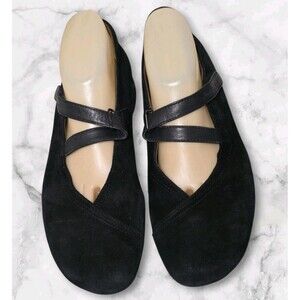 WOLKY Passion Black Suede Leather Z-Strap Mary Jane Comfort Shoes Size 42/ US 11